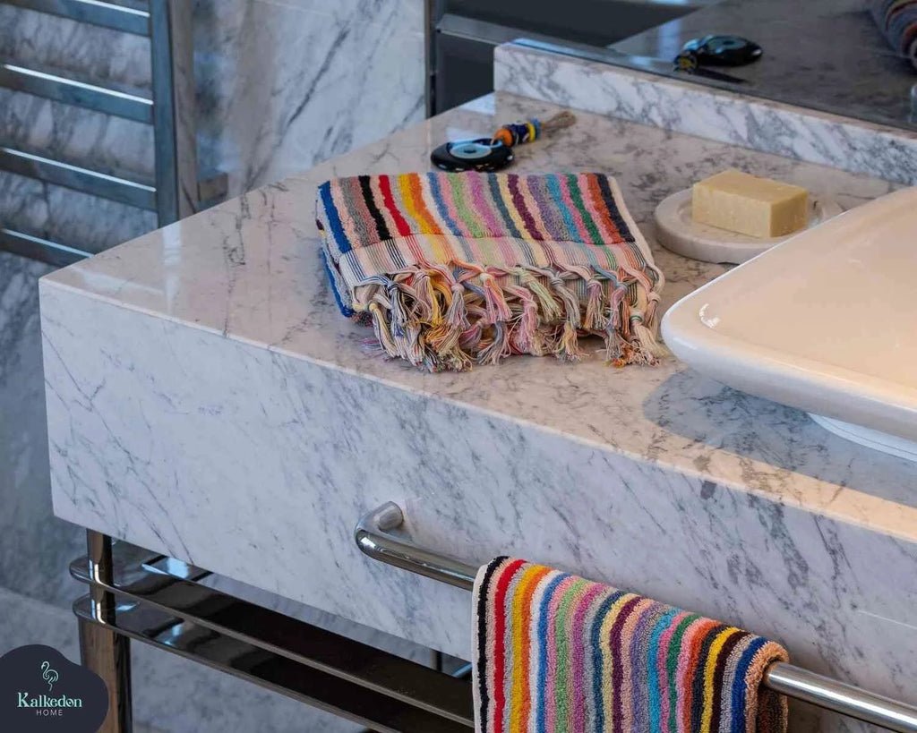 Striped Hand Towel by Kalkedon Towels