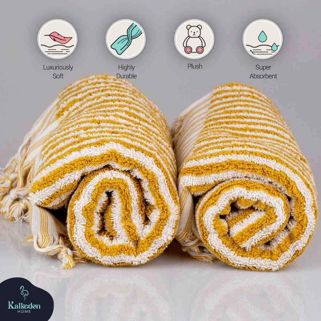 Striped Hand Towel by Kalkedon Towels