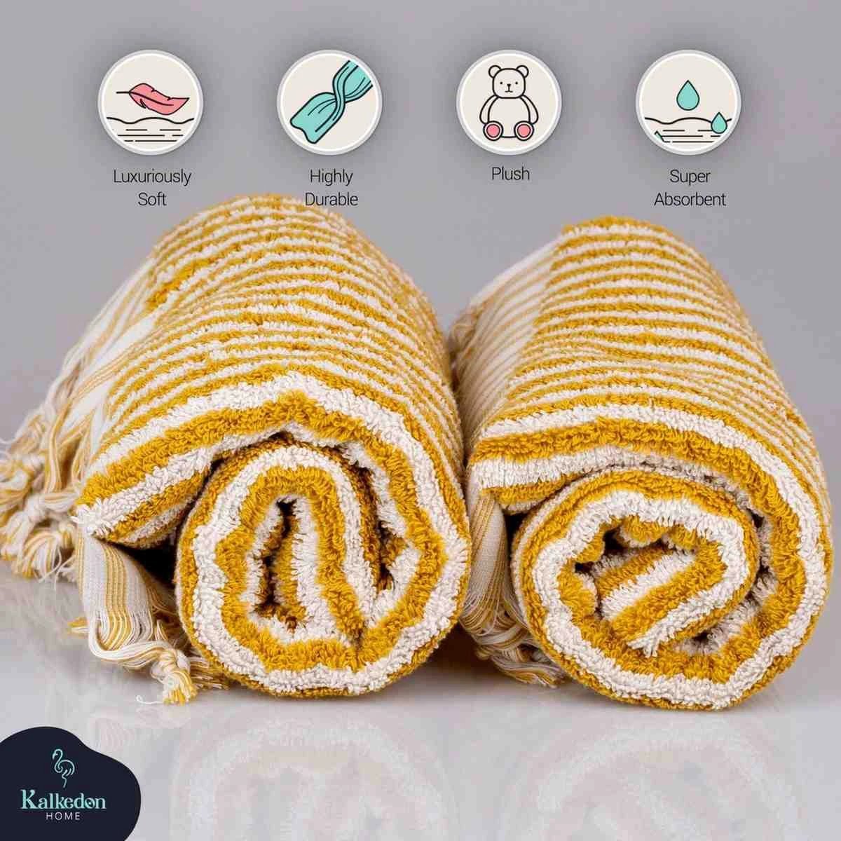 Striped Hand Towel by Kalkedon Towels