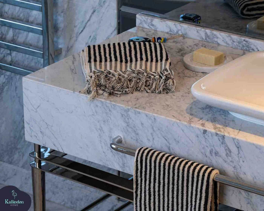 Striped Hand Towel by Kalkedon Towels