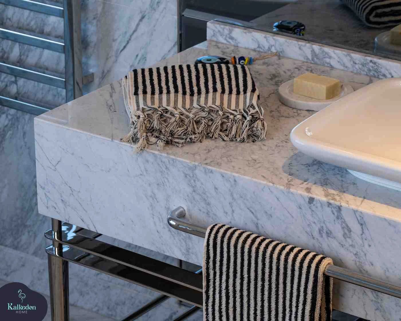 Striped Hand Towel by Kalkedon Towels