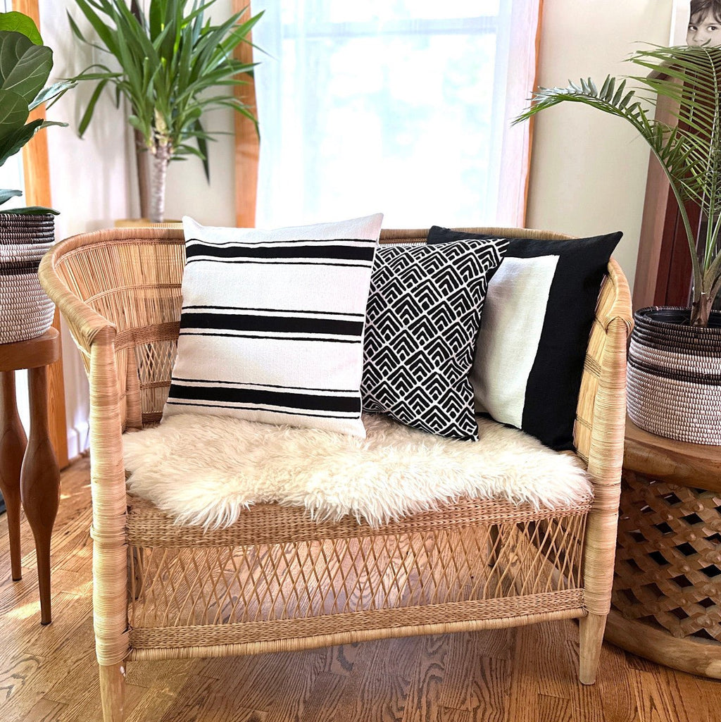Striped White Sadza Pillow La Vie Bien Striped White Sadza Pillow