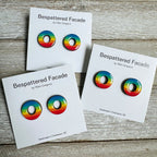 Stripey Rainbow Rings Stud Earrings by Bespattered Facade