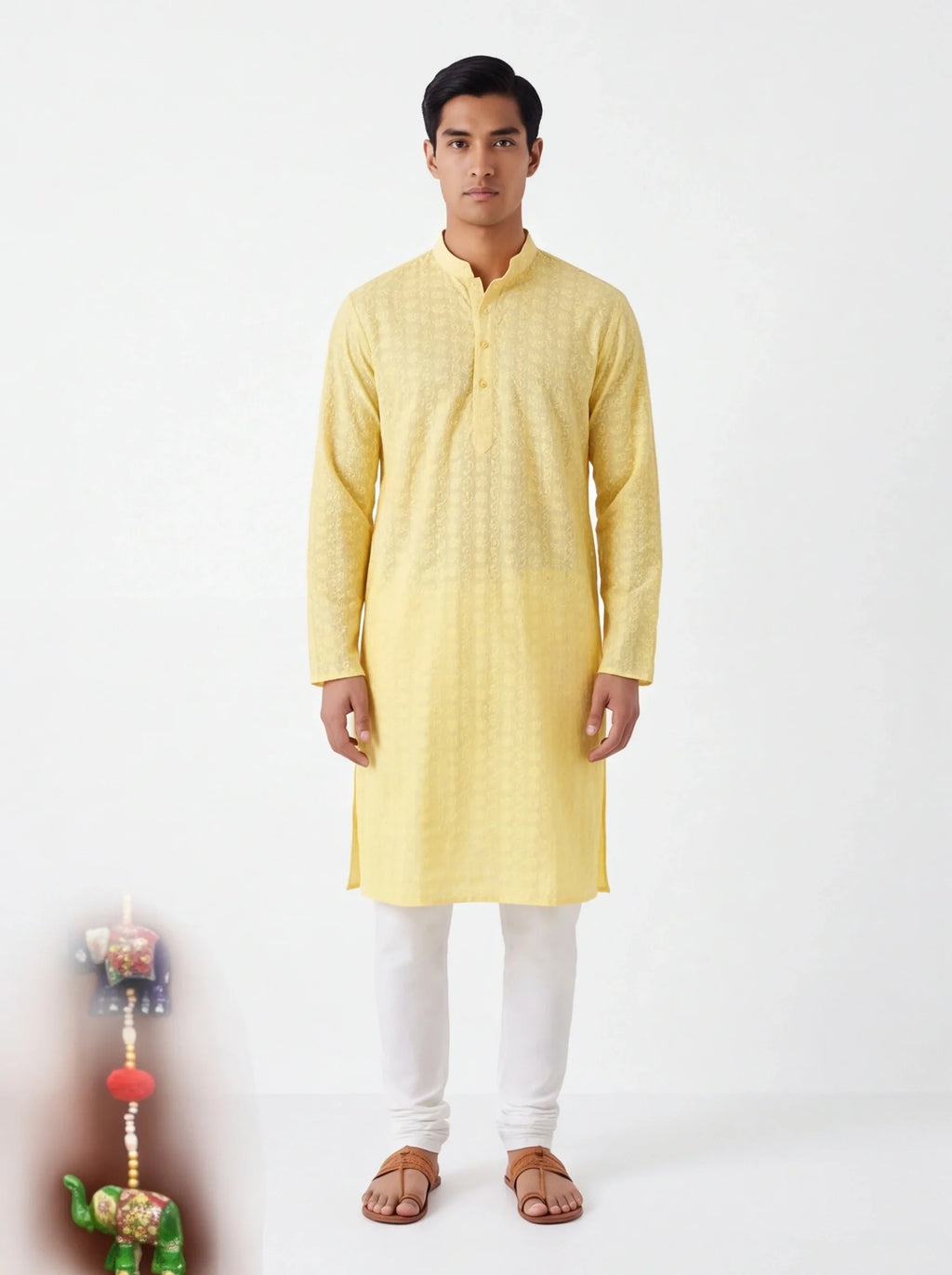 2108 - Yellow Kurta Set for Men