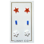 Stud Trio Stud Earring Set - Americana