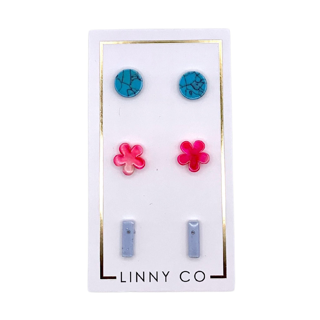 Stud Trio Stud Earring Set - Lollipop