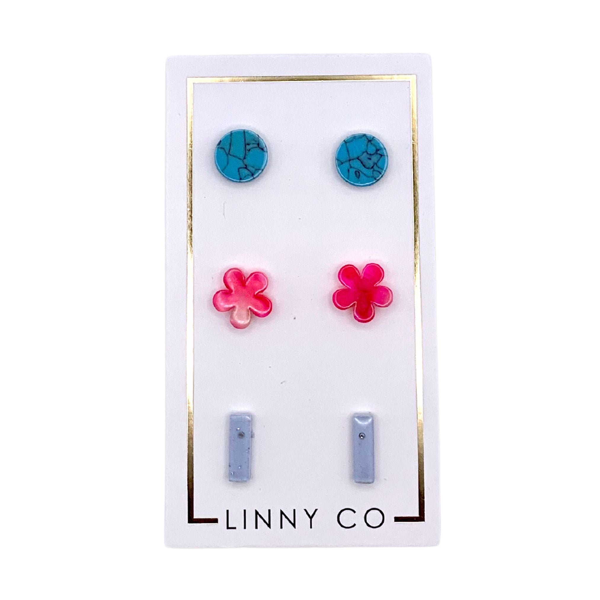 Stud Trio Stud Earring Set - Lollipop