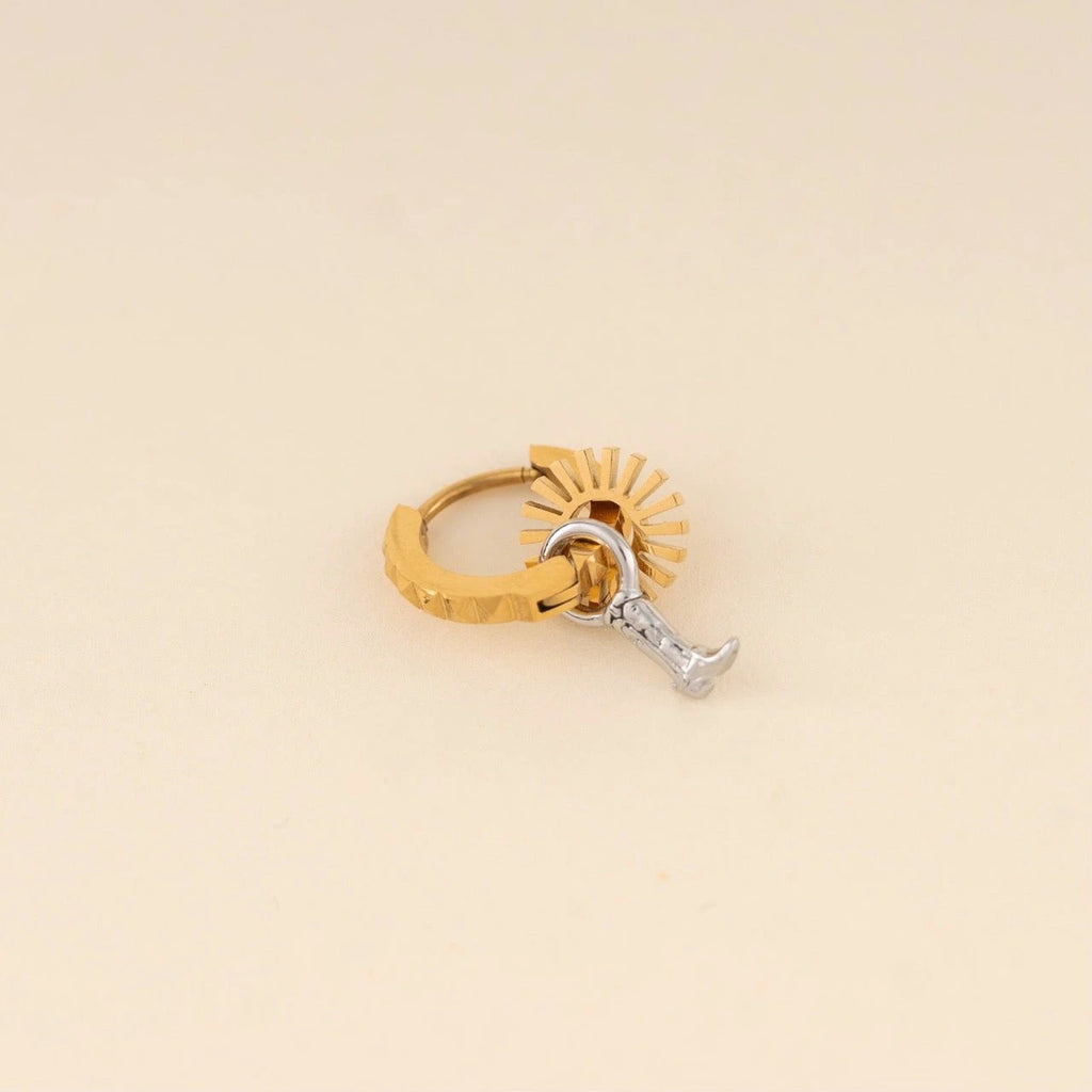 Studded Huggie Hoop Earrings by Oh Clementine