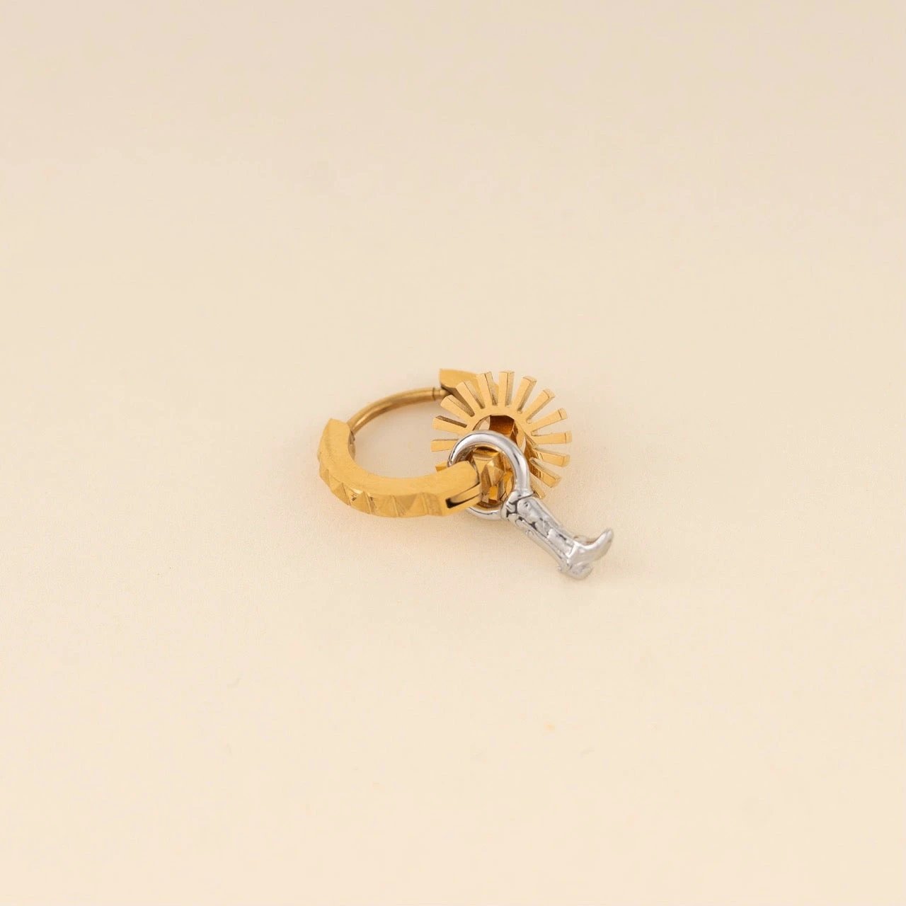 Studded Huggie Hoop Earrings by Oh Clementine