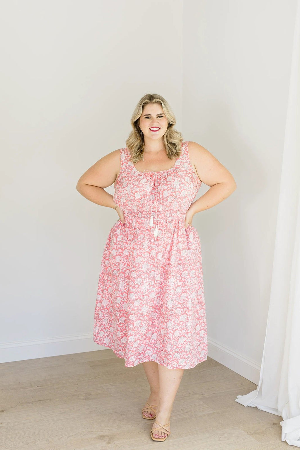 The Kiley Tank Dress in Watermelon Sorbet by Carla Kiley Collection
