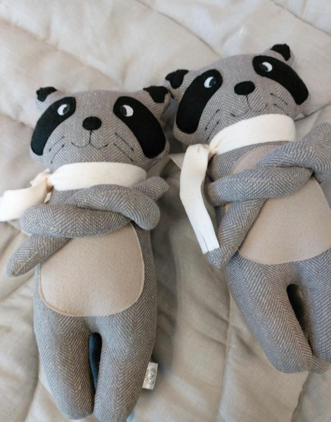 Handmade Stuffed Raccoon Toy