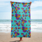 Rainbow heart explosion Towel by La Vie Bien