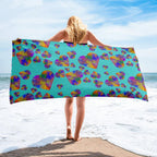 Rainbow heart explosion Towel by La Vie Bien