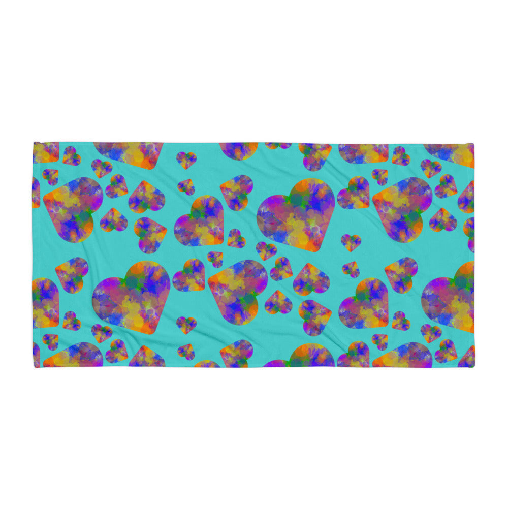 Rainbow heart explosion Towel