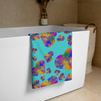 Rainbow heart explosion Towel by La Vie Bien