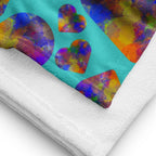 Rainbow heart explosion Towel by La Vie Bien