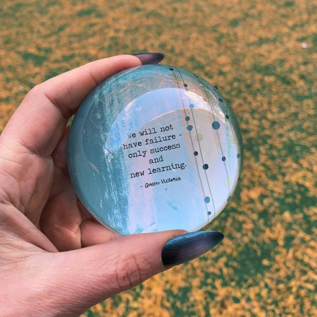 Success And New Learning Glass Dome Paperweight | Paper Document Holder | 3" by The Bullish Store