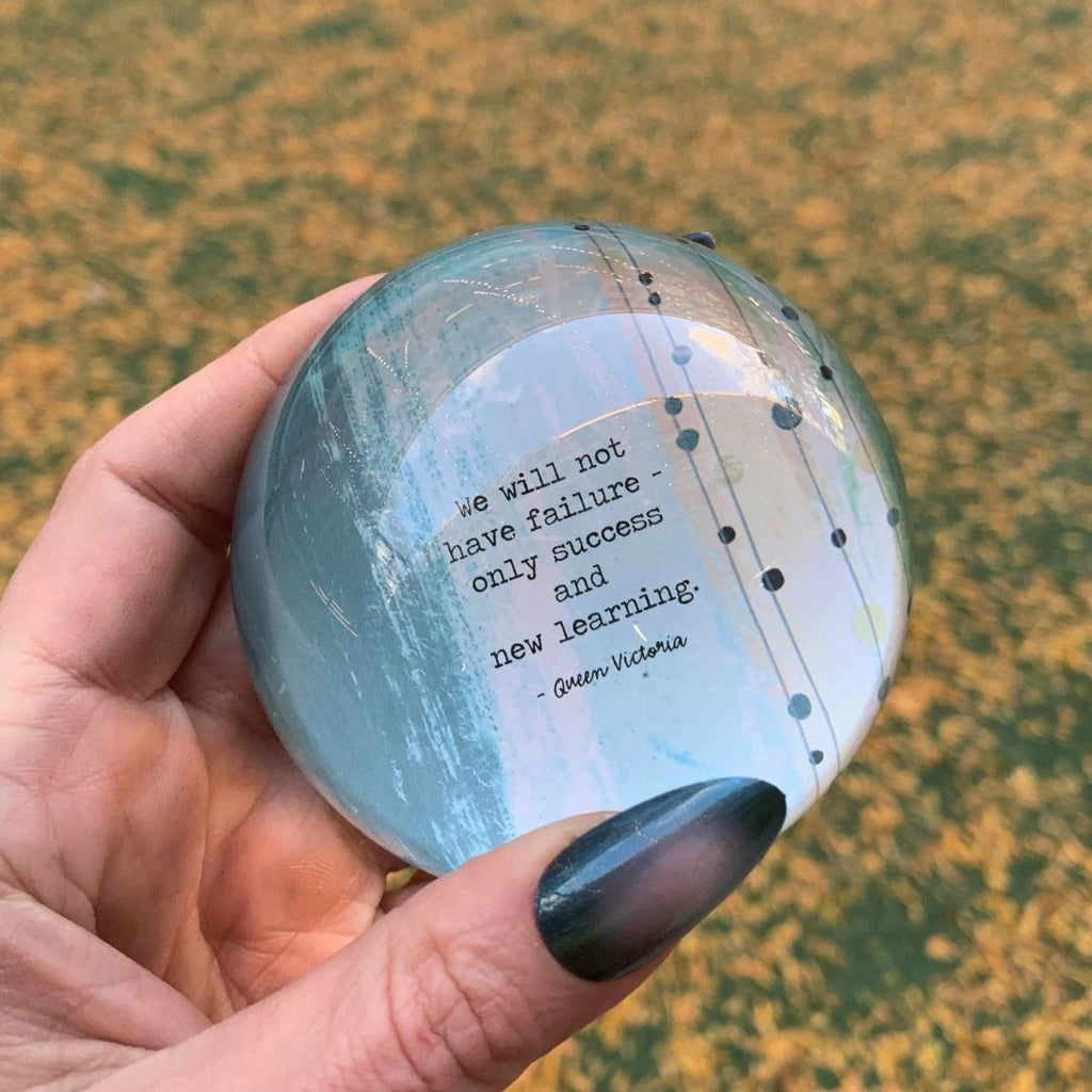 Success And New Learning Glass Dome Paperweight | Paper Document Holder | 3" by The Bullish Store