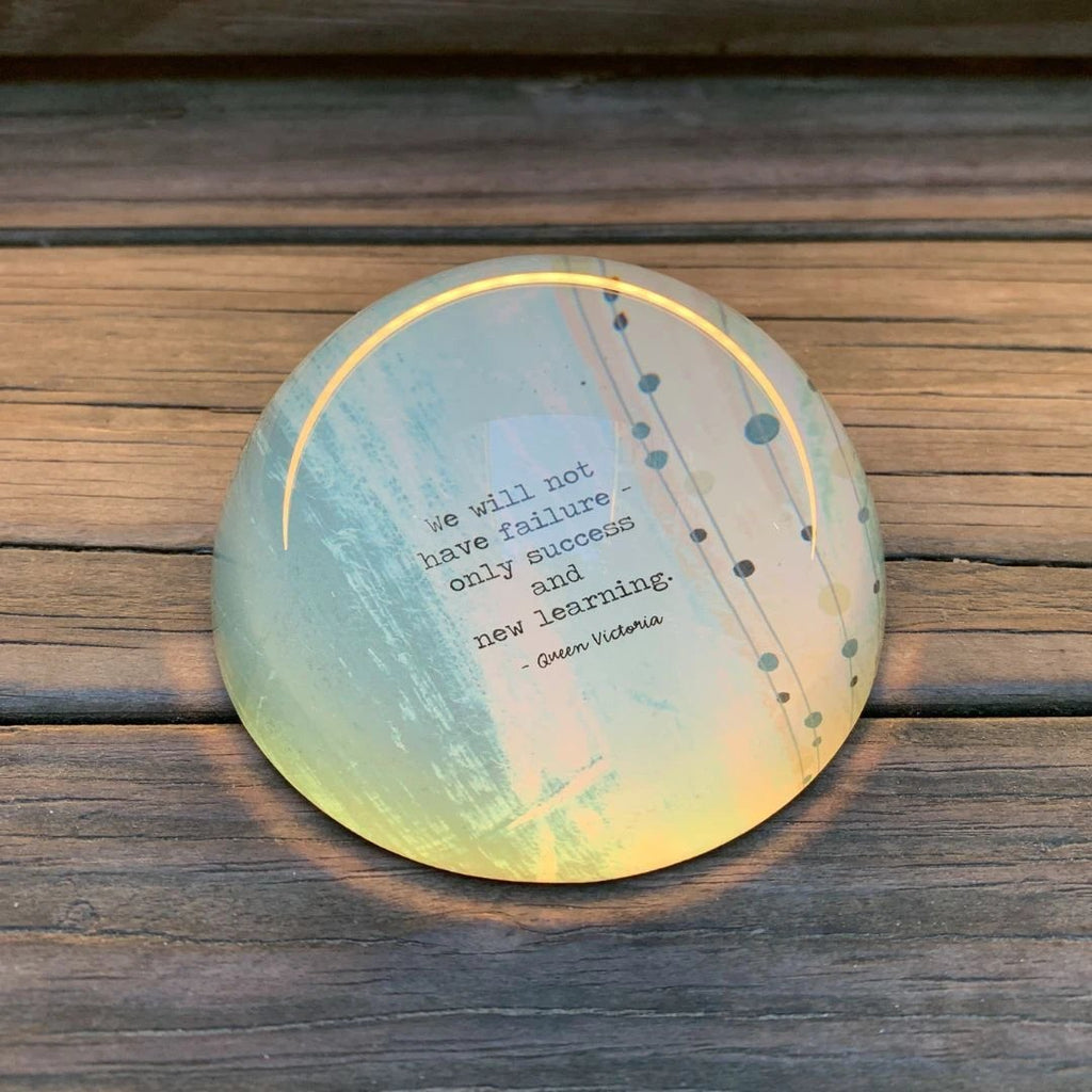 Success And New Learning Glass Dome Paperweight | Paper Document Holder | 3" by The Bullish Store