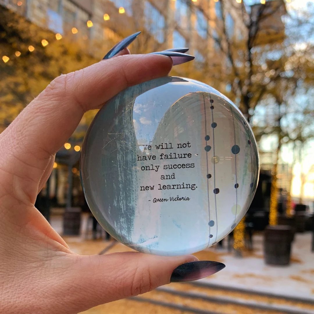 Success And New Learning Glass Dome Paperweight | Paper Document Holder | 3" by The Bullish Store