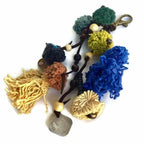 Suerte Pom Pom Zipper Pull with Beads, Shells, and Charms | Handmade Keychain | Thailand Zipper Pulls La Vie Bien Suerte Pom Pom Zipper Pull with Beads, Shells, and Charms | Handmade Keychain | Thailand