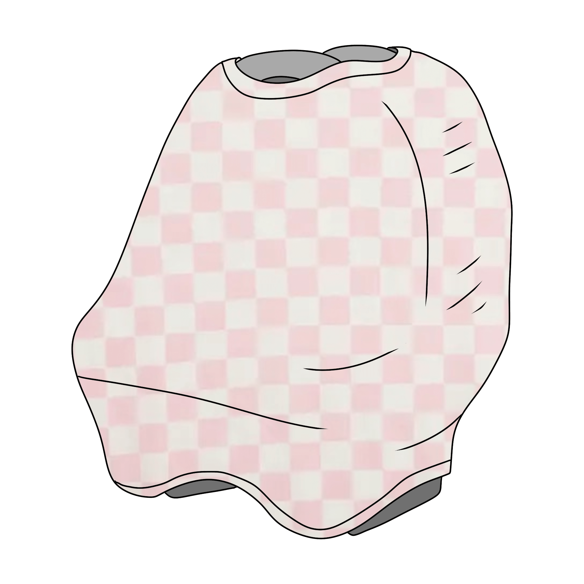 Sugar Pink & White Checkered Carseat Cover La Vie Bien Sugar Pink & White Checkered Carseat Cover