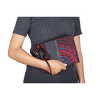 Sugar Skull and Tribal Wristlet with Leather Trim - Thailand Bags La Vie Bien Sugar Skull and Tribal Wristlet with Leather Trim - Thailand