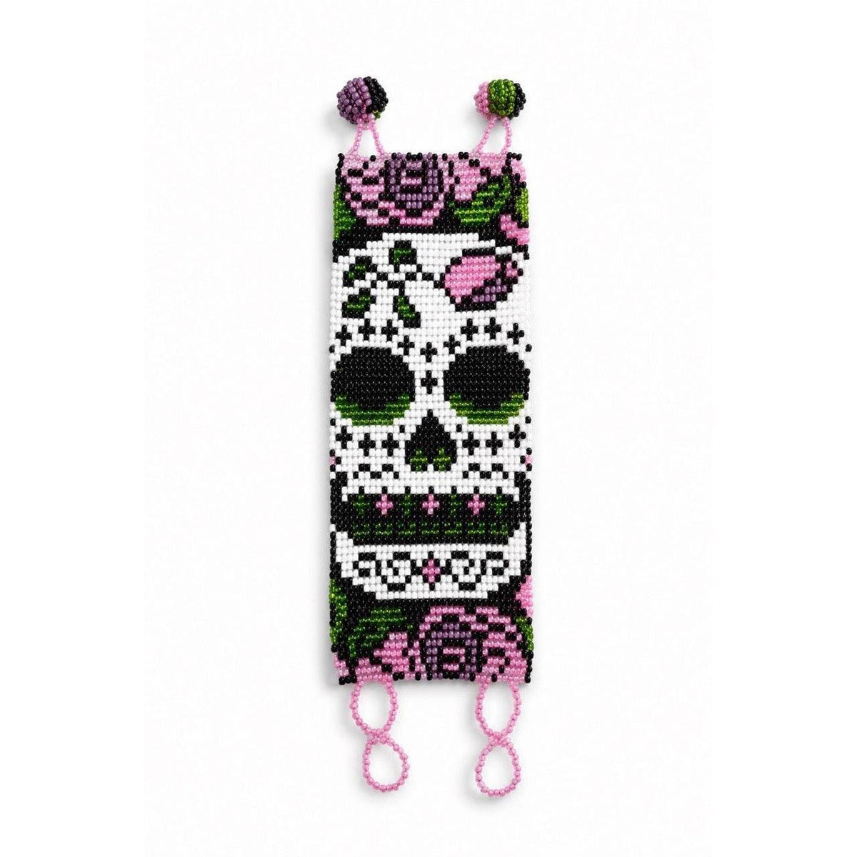 Sugar Skull | Catrina Seed Bead Adjustable Closure Bracelet - Guatemala Bracelets La Vie Bien Sugar Skull | Catrina Seed Bead Adjustable Closure Bracelet - Guatemala
