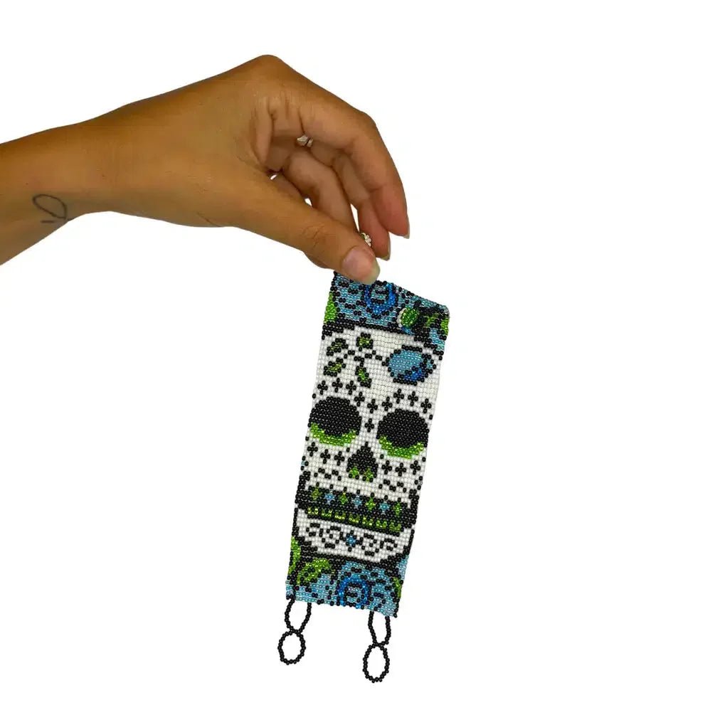 Sugar Skull | Catrina Seed Bead Adjustable Closure Bracelet - Guatemala Bracelets La Vie Bien Sugar Skull | Catrina Seed Bead Adjustable Closure Bracelet - Guatemala