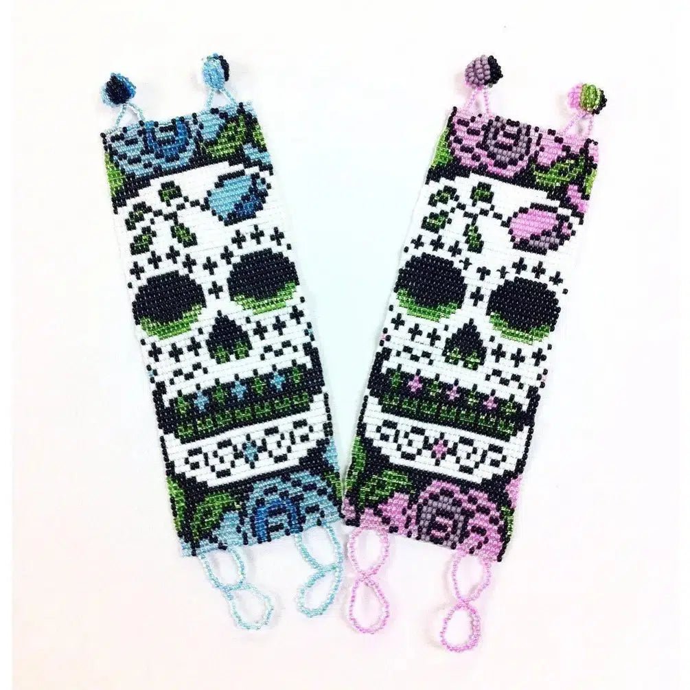 Sugar Skull | Catrina Seed Bead Adjustable Closure Bracelet - Guatemala Bracelets La Vie Bien Sugar Skull | Catrina Seed Bead Adjustable Closure Bracelet - Guatemala