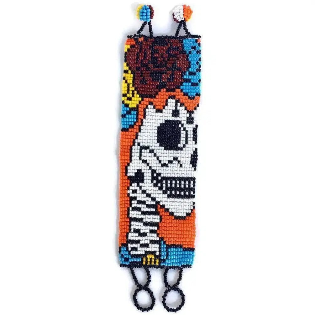 Sugar Skull | Catrina Seed Bead Adjustable Closure Bracelet - Guatemala Bracelets La Vie Bien Sugar Skull | Catrina Seed Bead Adjustable Closure Bracelet - Guatemala