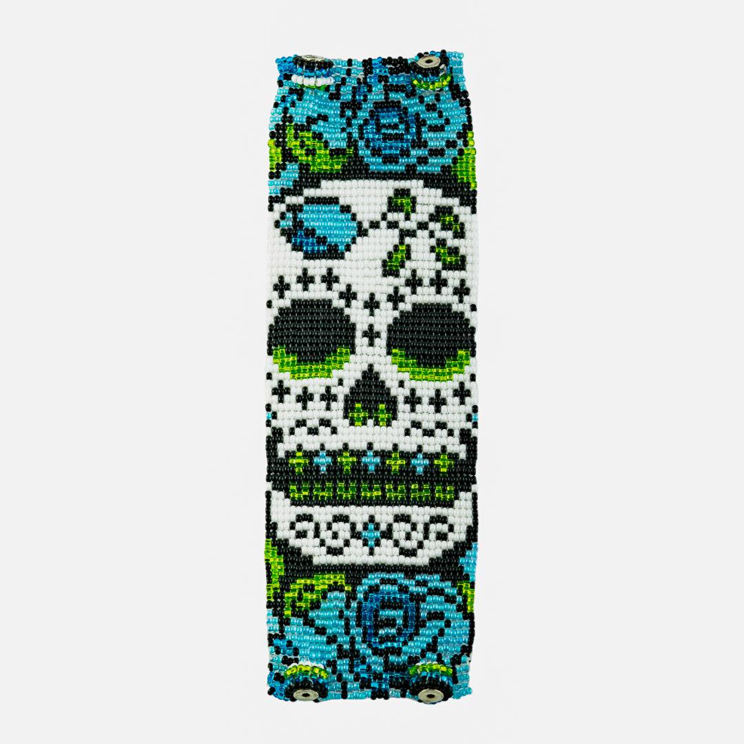 Sugar Skull | Catrina Seed Bead Magnetic Closure Bracelet - Guatemala La Vie Bien Sugar Skull | Catrina Seed Bead Magnetic Closure Bracelet - Guatemala