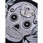 Sugar Skull Embroidered Monochrome Wristlet - Thailand Bags La Vie Bien Sugar Skull Embroidered Monochrome Wristlet - Thailand