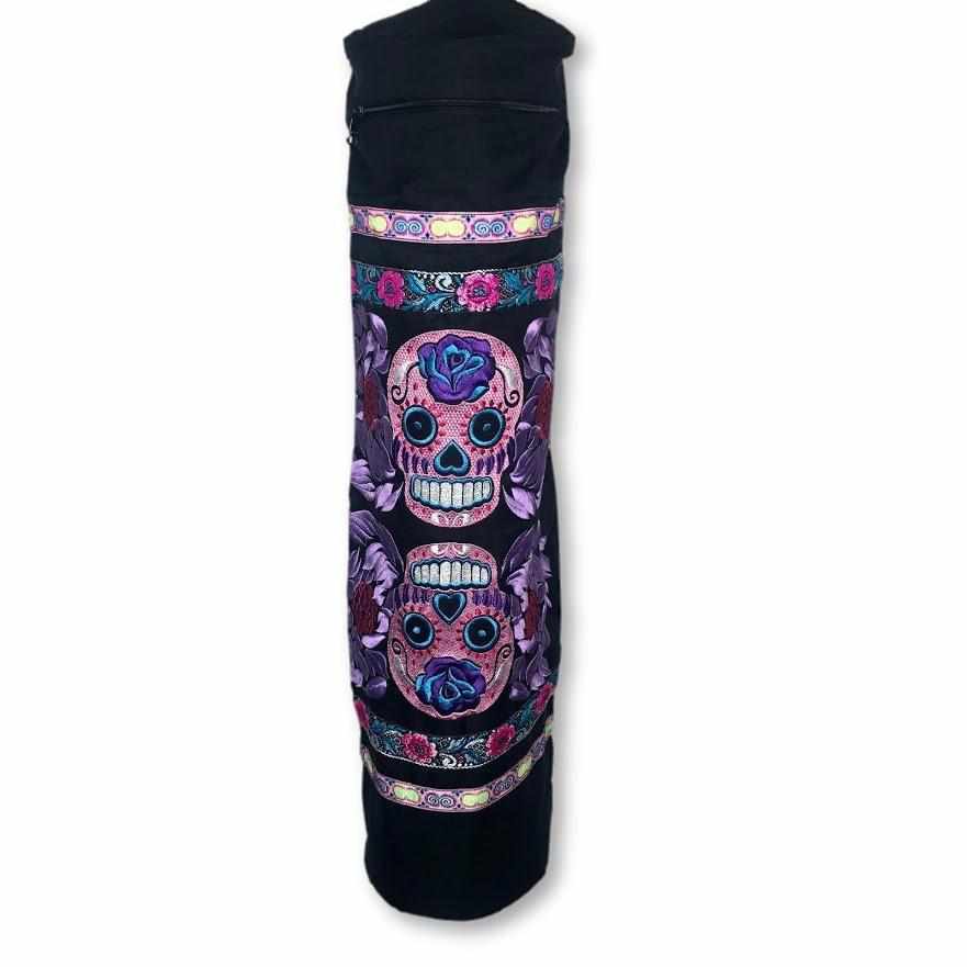Sugar Skull Embroidered Yoga Bag - Thailand Bags La Vie Bien Sugar Skull Embroidered Yoga Bag - Thailand