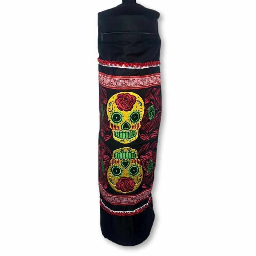 Sugar Skull Embroidered Yoga Bag - Thailand Bags La Vie Bien Sugar Skull Embroidered Yoga Bag - Thailand