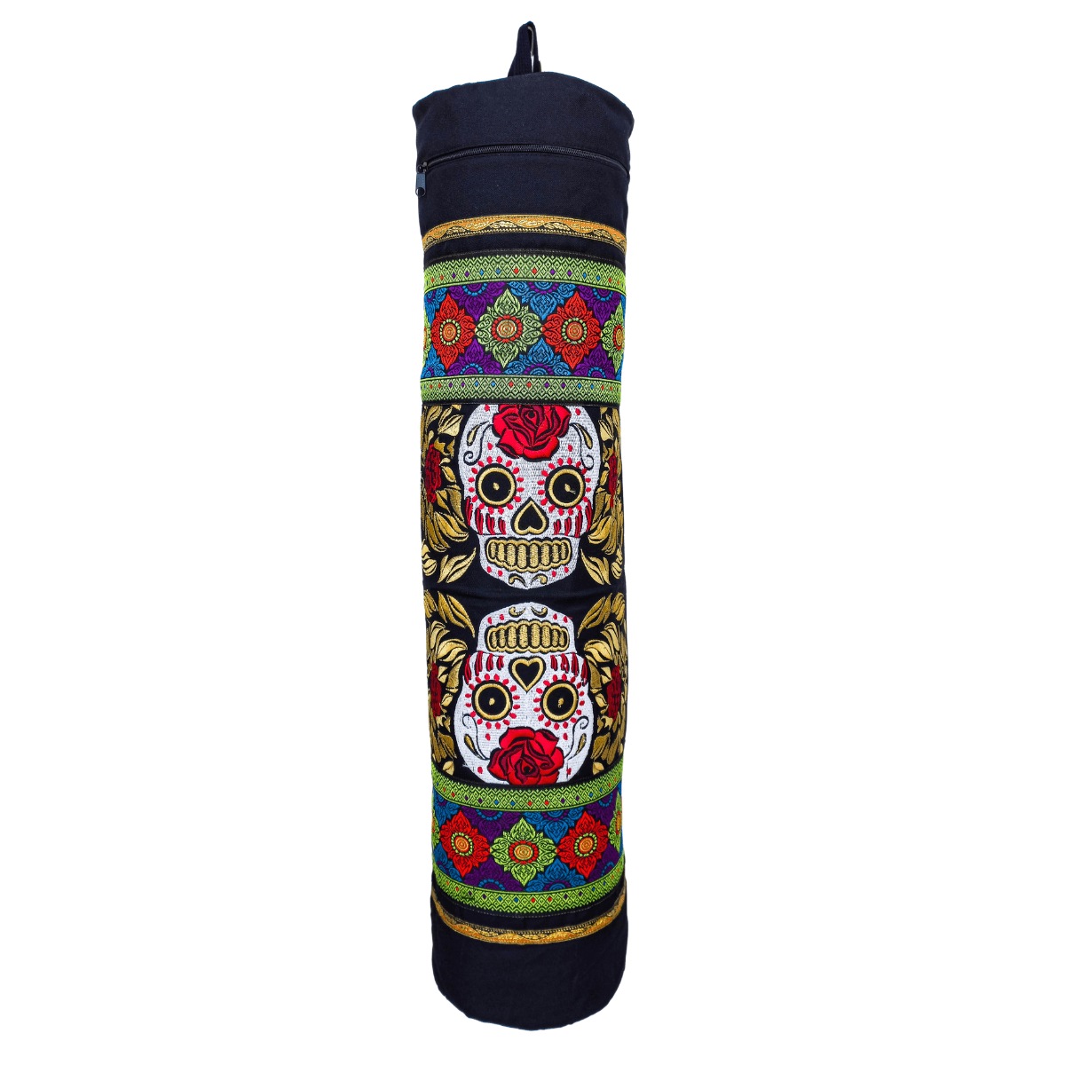 Sugar Skull Embroidered Yoga Bag - Thailand Bags La Vie Bien Sugar Skull Embroidered Yoga Bag - Thailand