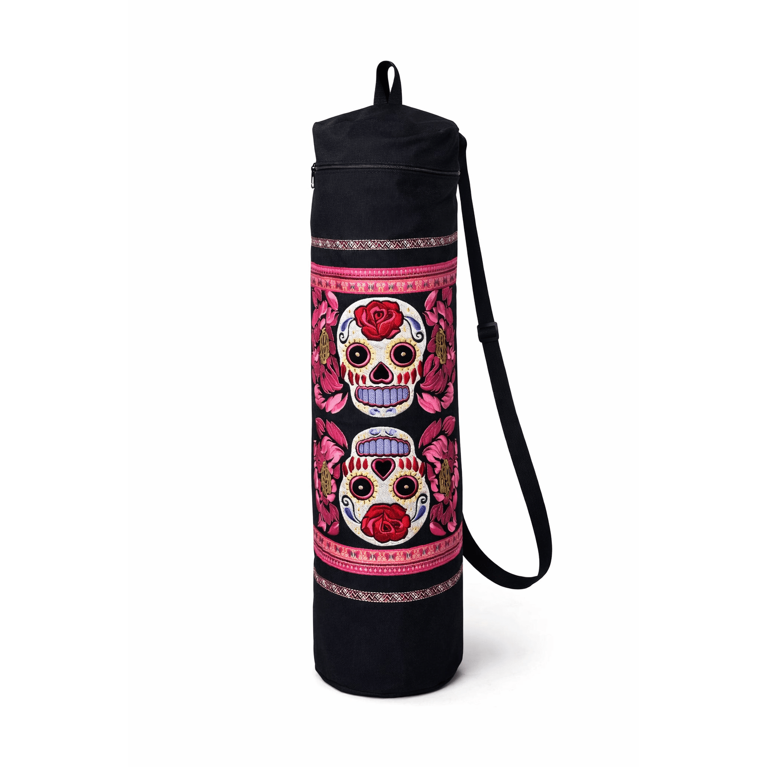 Sugar Skull Embroidered Yoga Bag - Thailand Bags La Vie Bien Sugar Skull Embroidered Yoga Bag - Thailand