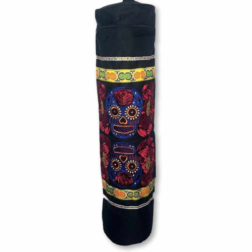 Sugar Skull Embroidered Yoga Bag - Thailand Bags La Vie Bien Sugar Skull Embroidered Yoga Bag - Thailand