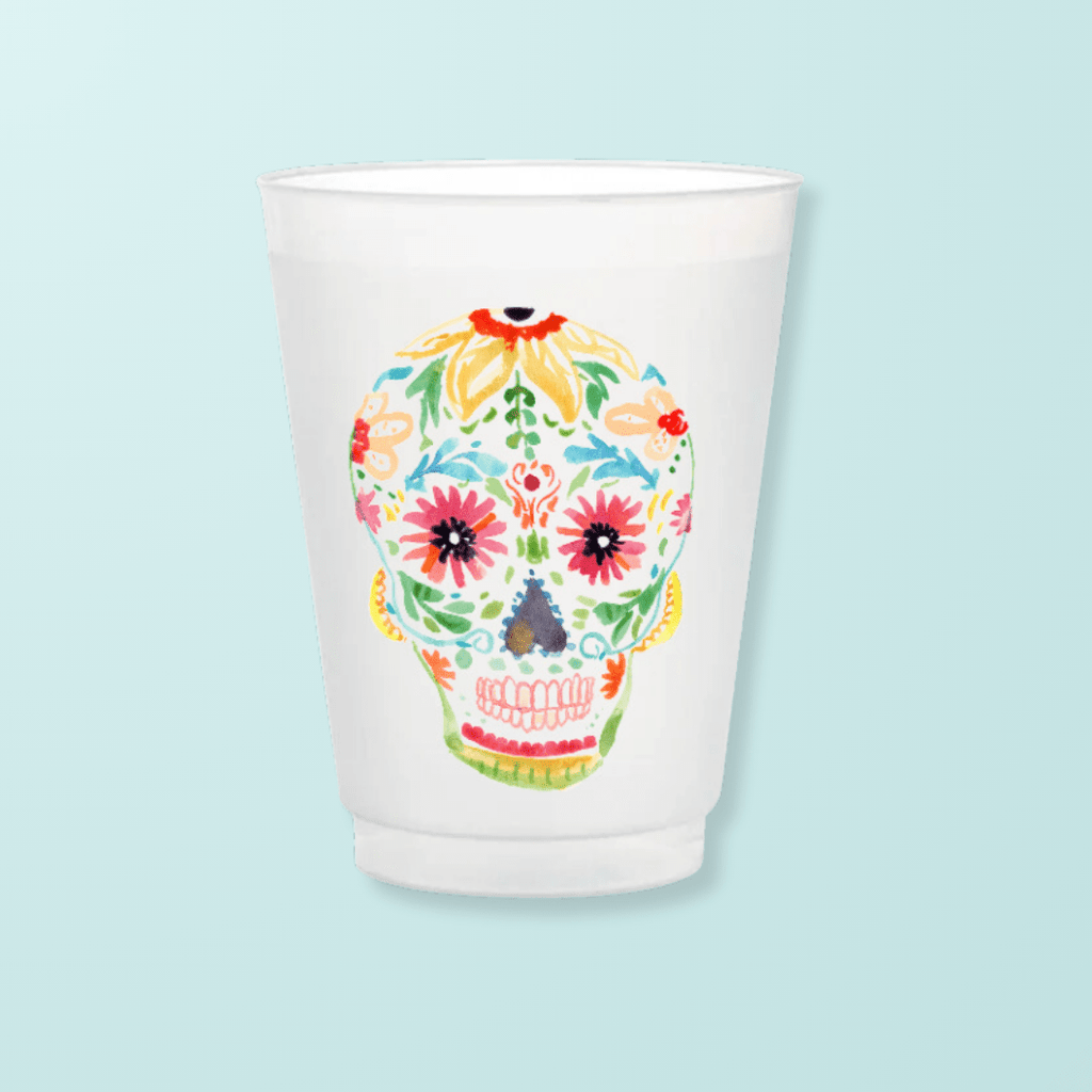 Sugar Skull Frosted Cups Frosted Cups La Vie Bien Sugar Skull Frosted Cups