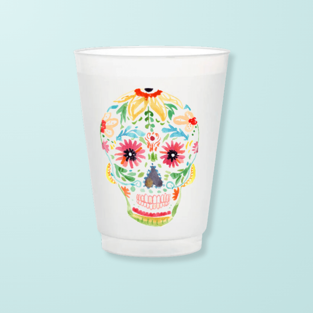 Sugar Skull Frosted Cups Frosted Cups La Vie Bien Sugar Skull Frosted Cups