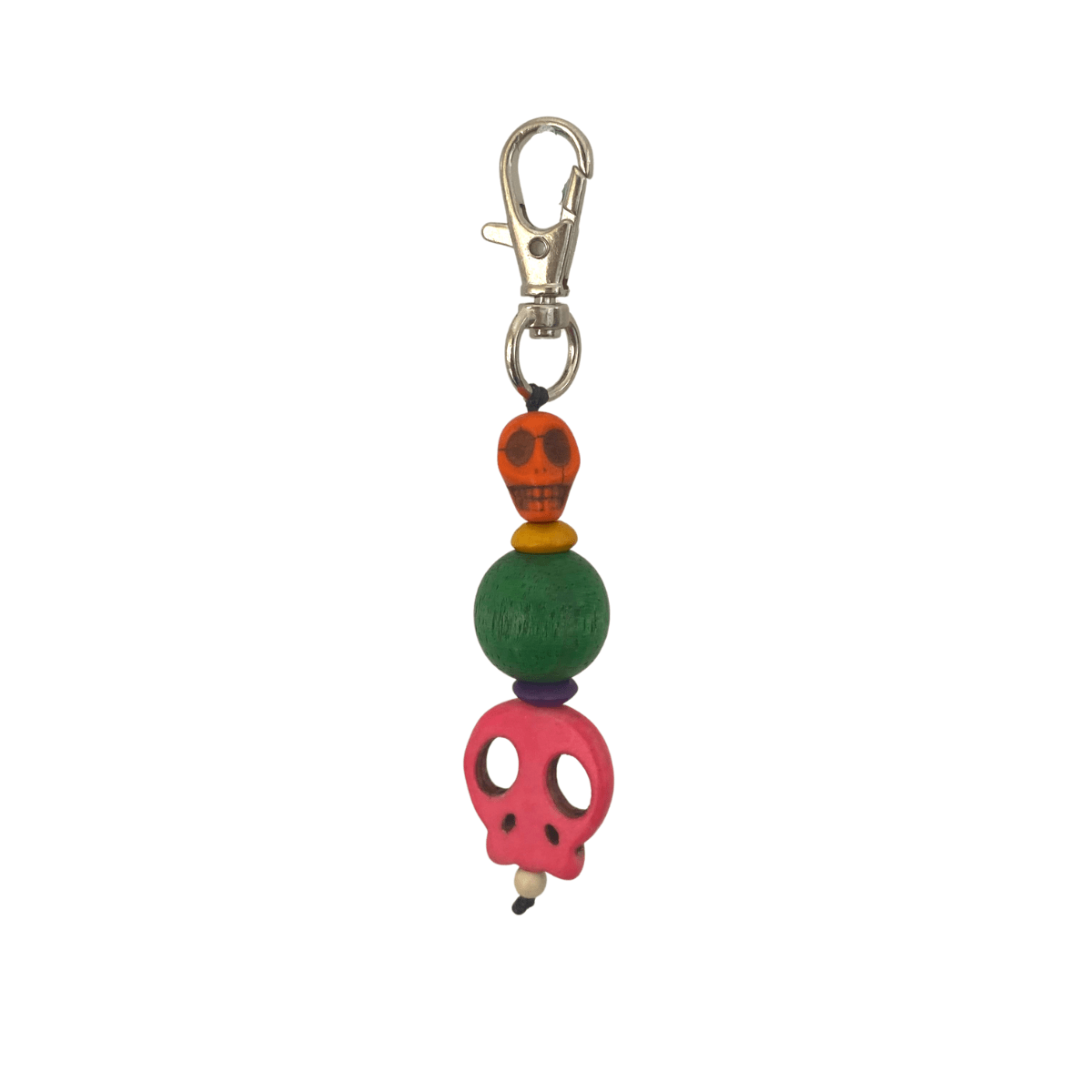 Sugar Skull Multicolor Beaded Zipper Pull | Keychain | Bag Charm - Thailand Accessories La Vie Bien Sugar Skull Multicolor Beaded Zipper Pull | Keychain | Bag Charm - Thailand