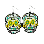Sugar Skull Seed Bead Earrings - Guatemala Jewelry La Vie Bien Sugar Skull Seed Bead Earrings - Guatemala