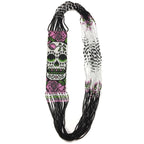 Sugar Skull Seed Bead Necklace - Guatemala Jewelry La Vie Bien Sugar Skull Seed Bead Necklace - Guatemala