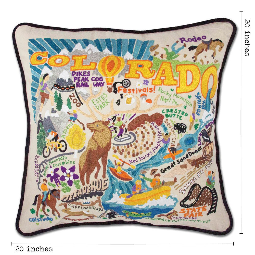 Summer Colorado Hand - Embroidered Pillow Pillows La Vie Bien Summer Colorado Hand - Embroidered Pillow