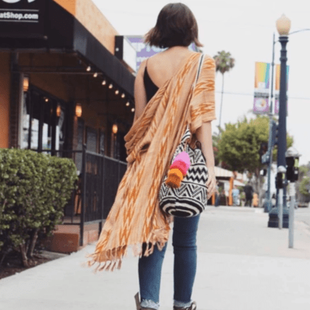 Summer Crochet Chevron Boho Crossbody Black and White Bag - Guatemala Bags La Vie Bien Summer Crochet Chevron Boho Crossbody Black and White Bag - Guatemala