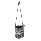 Summer Crochet Chevron Boho Crossbody Black and White Bag - Guatemala Bags La Vie Bien Summer Crochet Chevron Boho Crossbody Black and White Bag - Guatemala