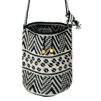 Summer Crochet Chevron Boho Crossbody Black and White Bag - Guatemala Bags La Vie Bien Summer Crochet Chevron Boho Crossbody Black and White Bag - Guatemala