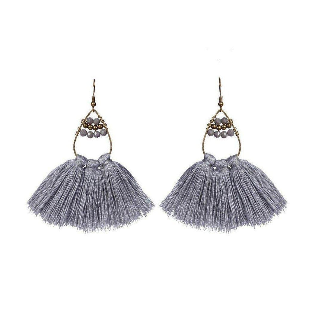 Summer Tassel Brass Bead Earrings - Thailand Jewelry La Vie Bien Summer Tassel Brass Bead Earrings - Thailand