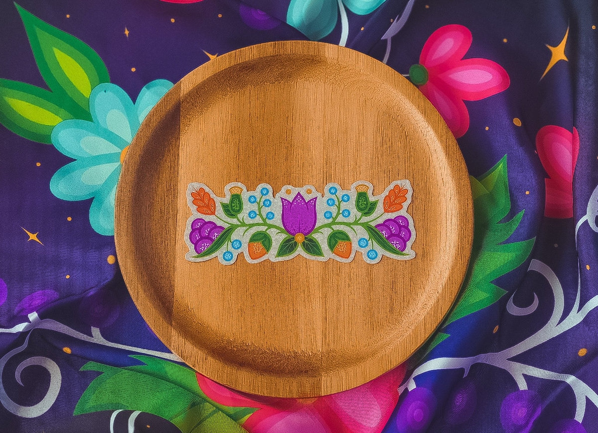 Summertime Ojibwe Floral Glitter Sticker La Vie Bien Summertime Ojibwe Floral Glitter Sticker