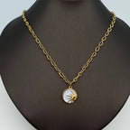 Sun Moon Round Stainless Steel Pendant Necklace | Fashion Jewelry by The Bullish Store